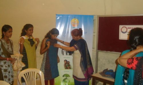 Fabindia Clothes distribution – Smt. P N Doshi Girls College, Ghatkopar (2013)